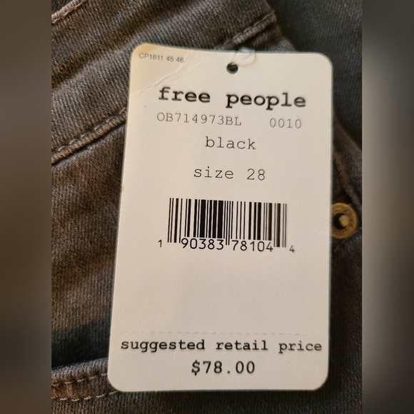 NWT Free People size 28 Black raw hem - Picture 3 of 14